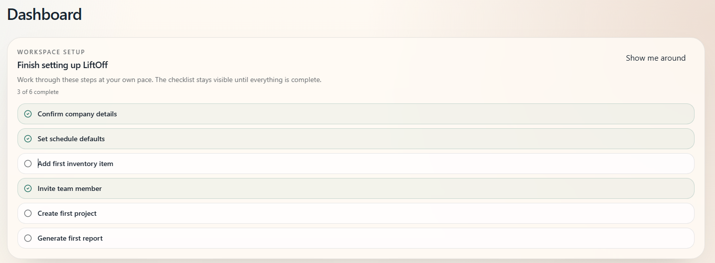 Company Setup Checklist