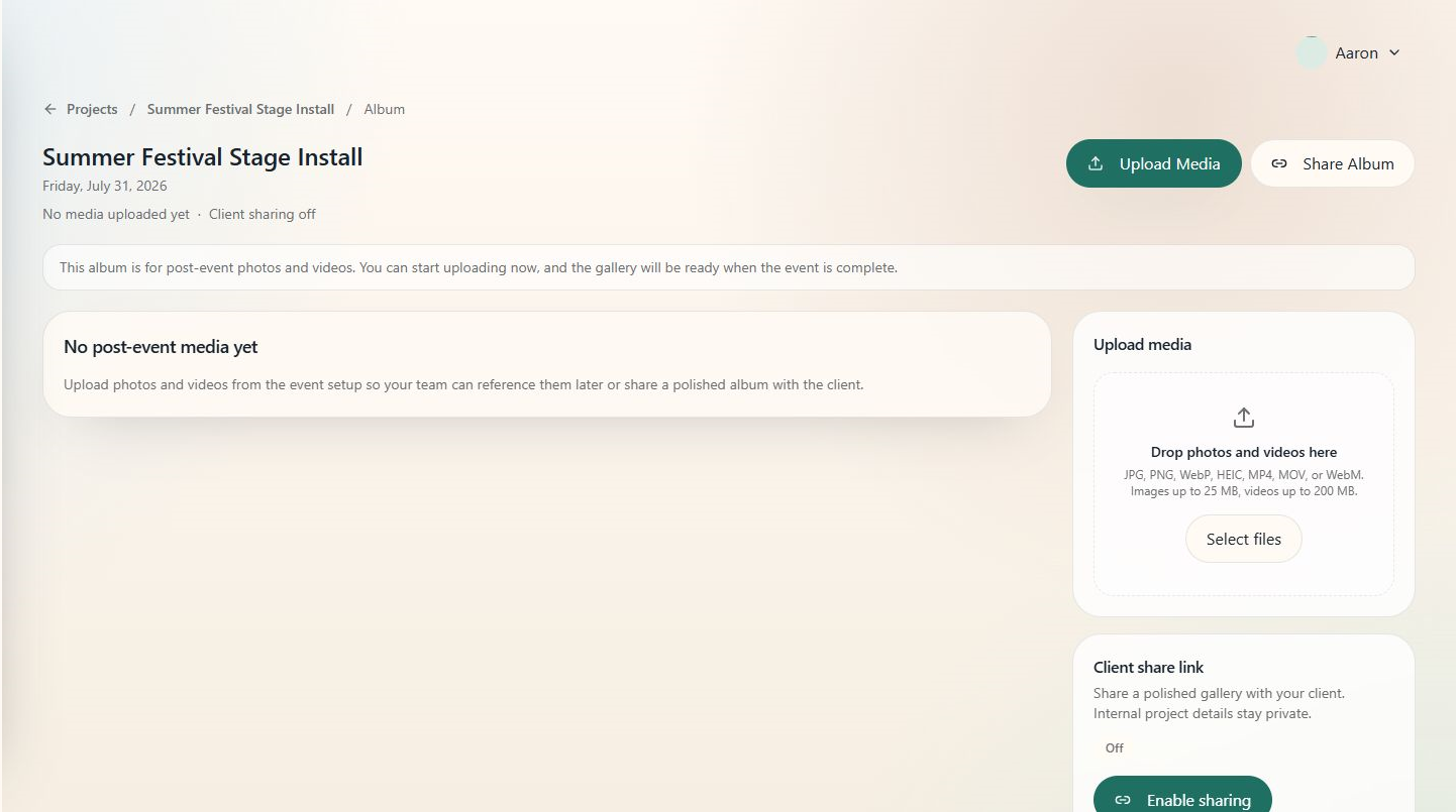 Project album page