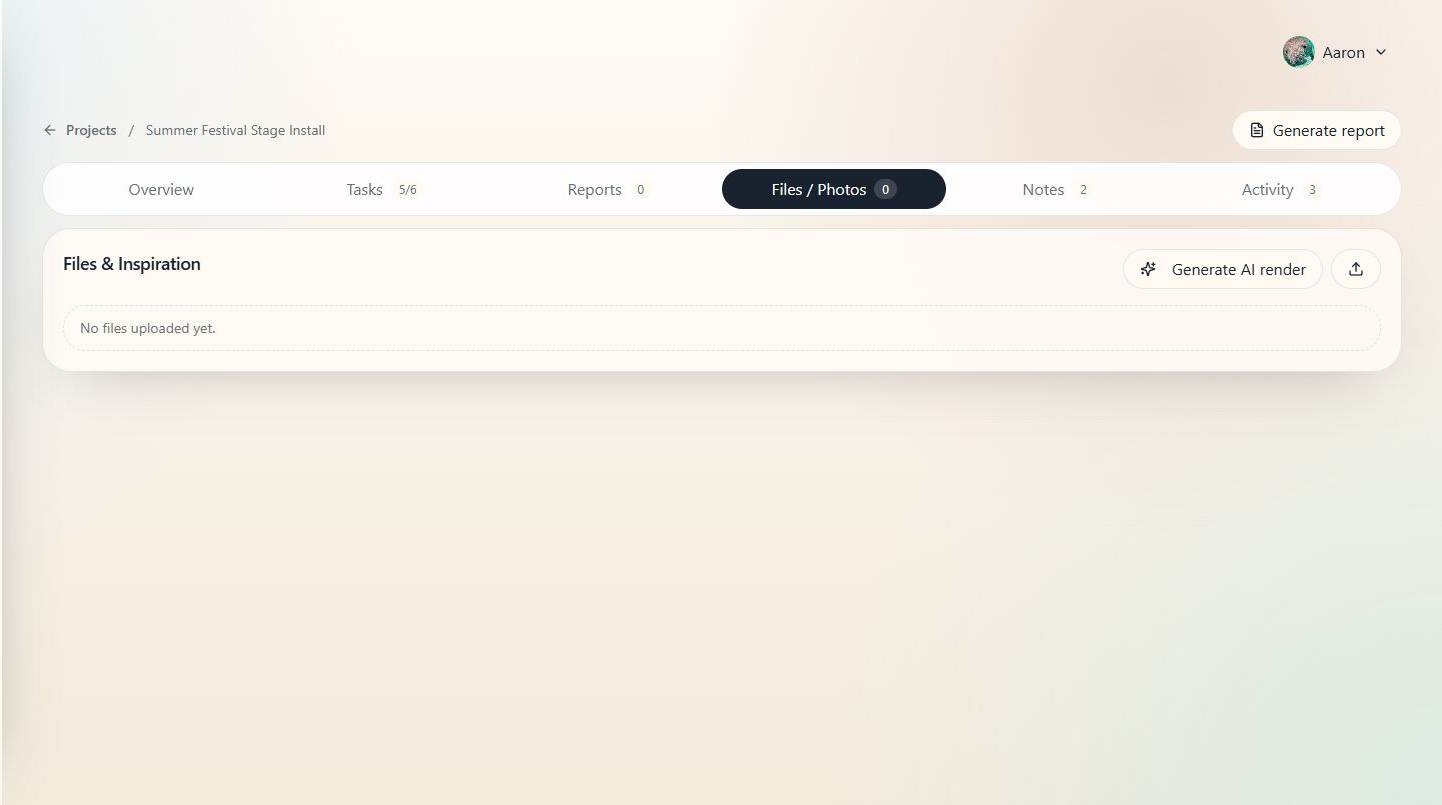 Project files section
